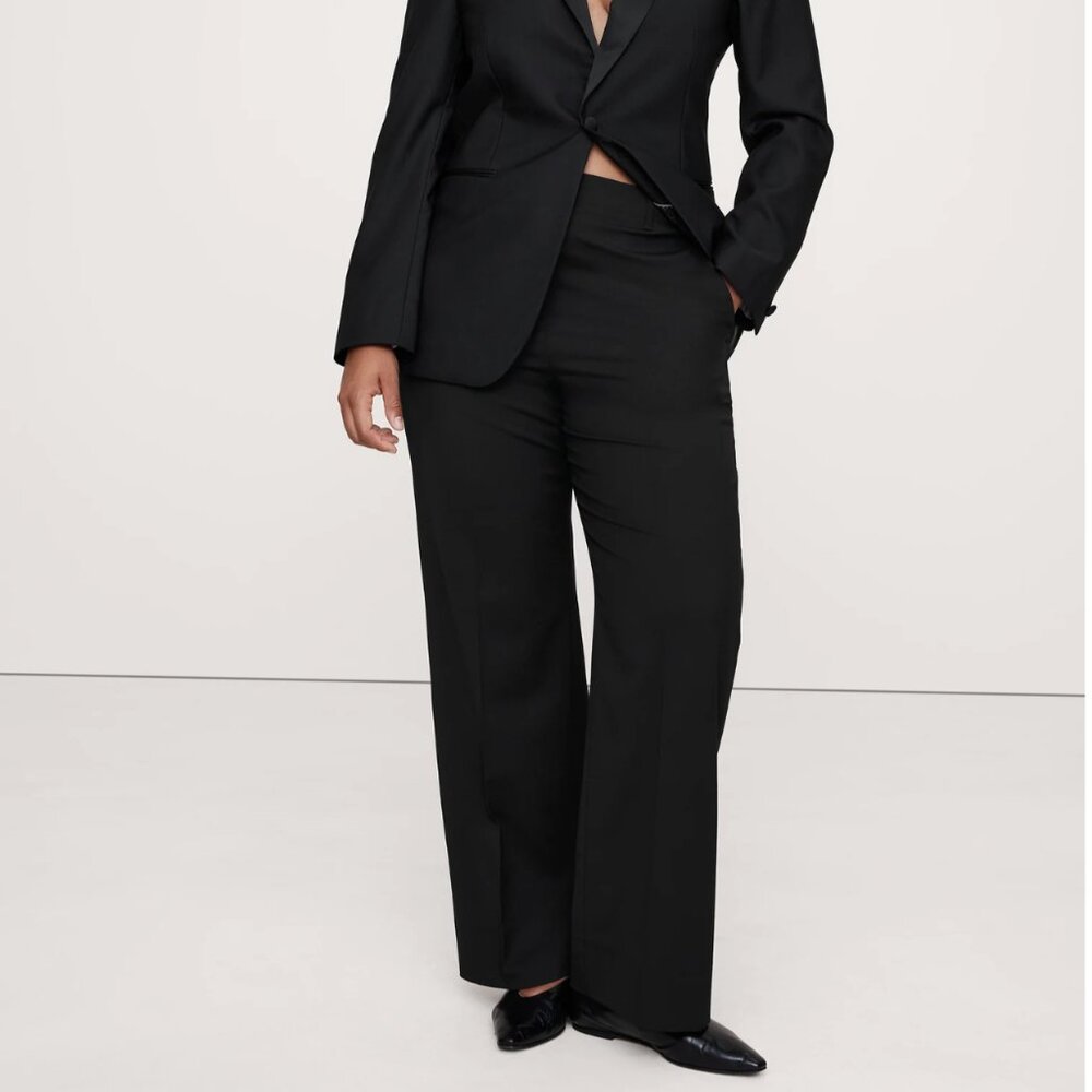 Banana Republic High-Rise Modern Straight 100% Italian Wool Pant